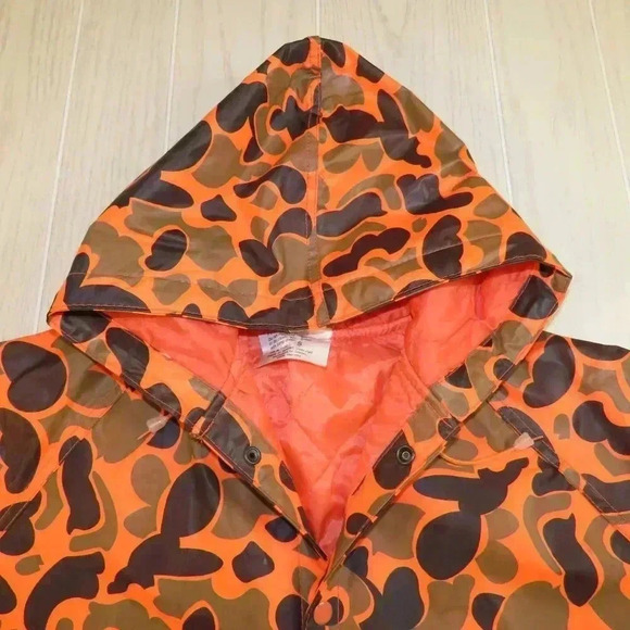 Vintage US Camper Orange Camo Quilted Hunting Jacket Size S - Picture 3 of 10